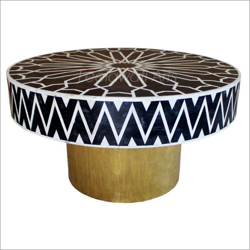 Bone Inlay Round Coffee Table