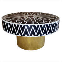 Bone Inlay Round Coffee Table