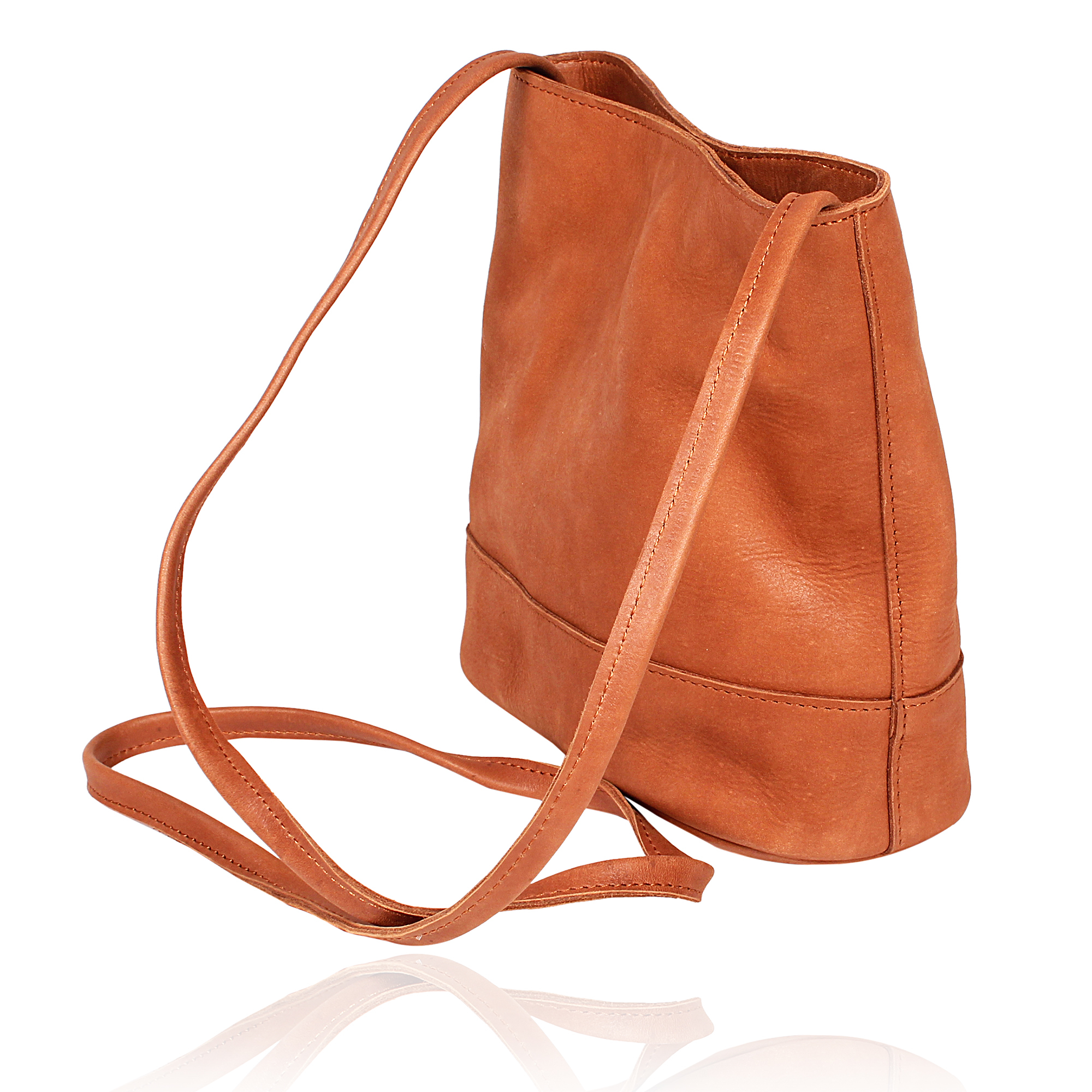 Leather Bucket Sling Bag