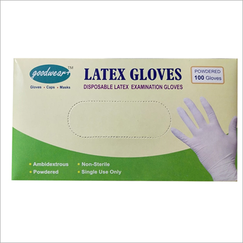 White Disposable Latex Examination Gloves