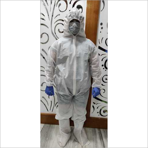 PPE Kit - Non Woven Material, Universal Size, White Color | Includes Coverall, Shoe Leggings, Gloves, 3 Ply Face Mask, Goggles, Waste Collection Bag