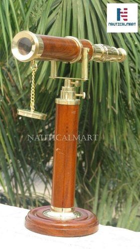 NauticalMart Decorative Tabletop Wooden Galileo Telescope Gift Item