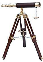 Floor Standing Brass/leather Harbor Master Telescope 30" - Leather - Harbormaster By Nauticalmart