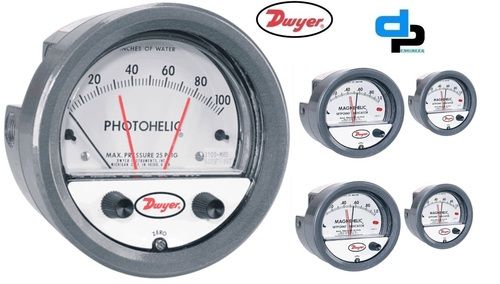 Dwyer A3008 Photohelic Pressure Switch Gauge