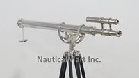 Nauticalmart Floor Standing Chrome Double Barrel Telescope 62"holiday Gifts