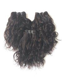 Double Machine weft remy wavy hair