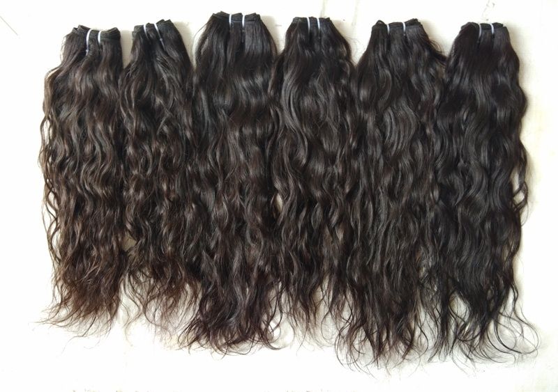 Double Machine weft remy wavy hair