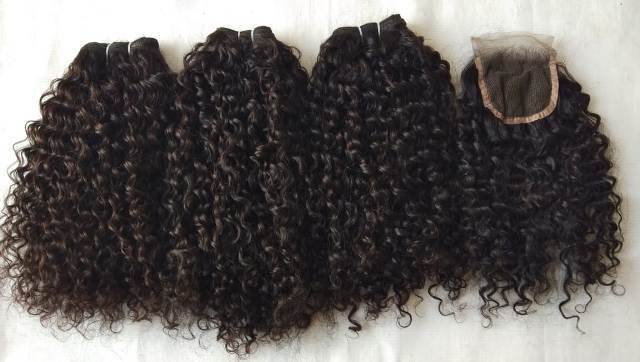 Brazilian Deep Curly Human Hair Double Machine Wefts