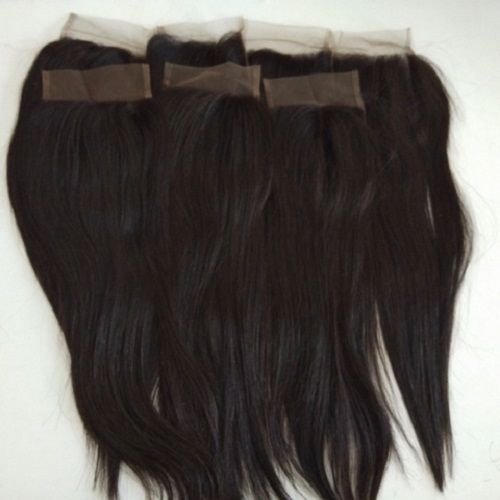 Black Straight Indian Temple Hair Straight Closure