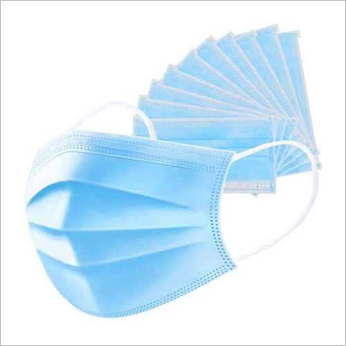 Hygienic Face Mask - Non Woven Material, Medical Grade, Sky Blue Color | Disposable Rectangular Design