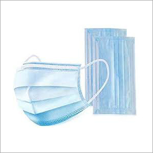 Surgical Face Mask - Non Woven Material, Rectangle Shape, Sky Blue Color | Medical Grade, Disposable Type