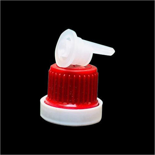 Red And White Flat Dropper Plastic Bottle Cap