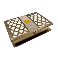 Designer Gift Box - Cardboard, 12x10x4 Inches , Gold with Glossy Lamination and Magnetic Closure