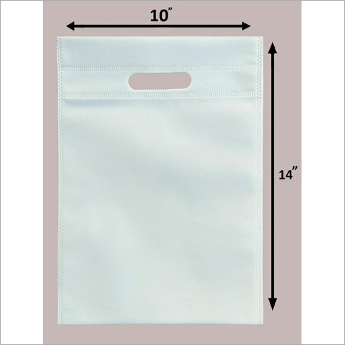 White D Cut Non Woven Bag Bag Size: 10A 14