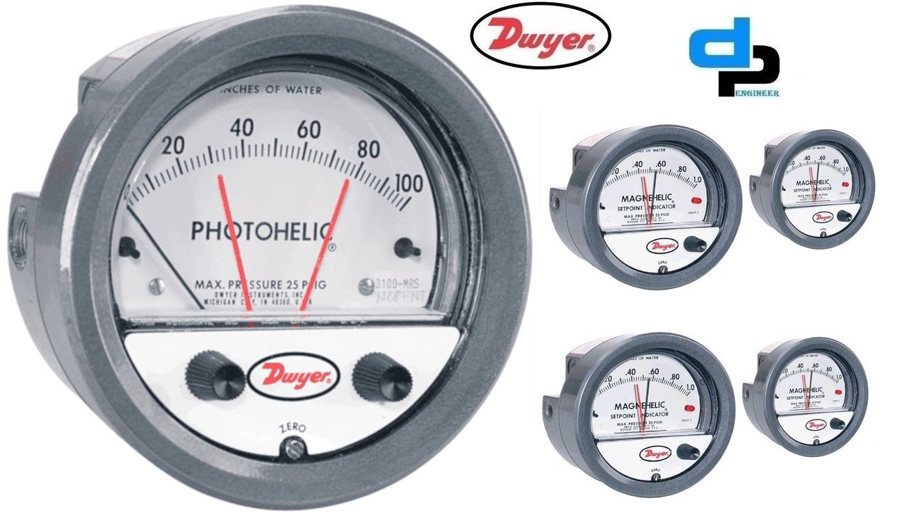 Dwyer A3000-80MM Photohelic Pressure Switch Gauge