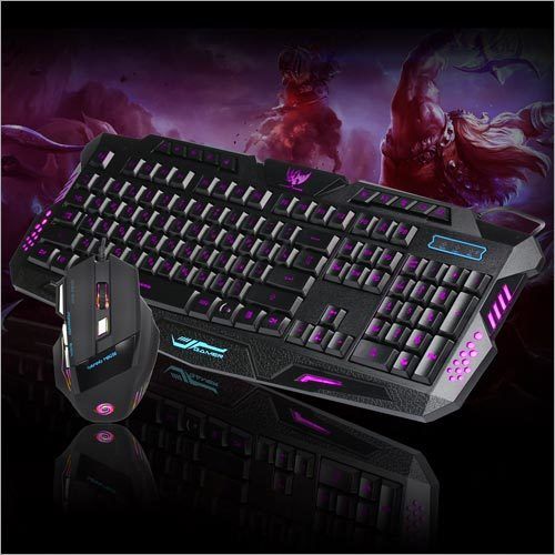 J30 Backlit Mouse Keyboard Set English and Russian Design