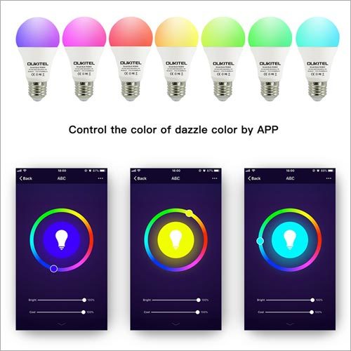 A1 E26 7W 2.4GHz WiFi Smart Bulb 6500K Adjustable Multicolor Dimmable Lamp