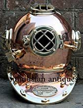 NauticalMart U.S Navy Mark V Diving Divers Helmet Heavy Copper & Brass Full Size 18"