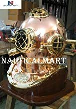 Nautical Copper Brass U.S Navy Mark V Diving Divers Helmet W/Base