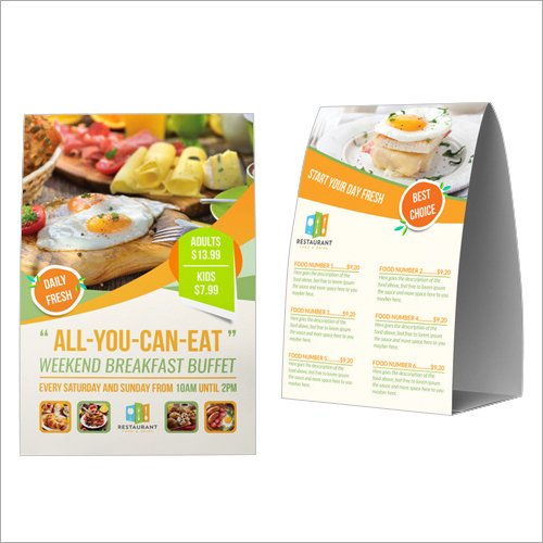 Paper Tent Card For Restaurant