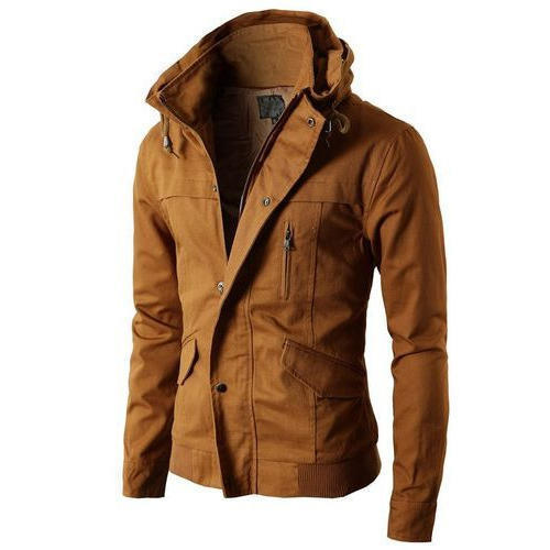 Mens Casual High Neck Leather Jacket
