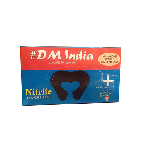 Nitrile Powder Free Gloves - Nitrile Material, 260 mm Sleeve Length, Sky Blue Color | Disposable, Mid Forearm Design, Box of 100 Pieces