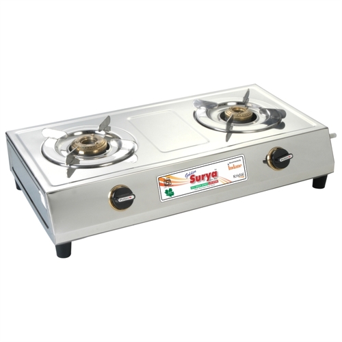 Kristal Stainless Steel -Two Burner Gas Stove