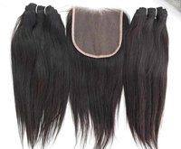 Wholesale Unprocessed Cuticle Aligned Indian Unprocessed Straight Hair 4x4 Lace Closure