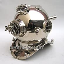 NauticalMart Solid Brass Chrome Plated Mark V Special Edition Divers Helmet