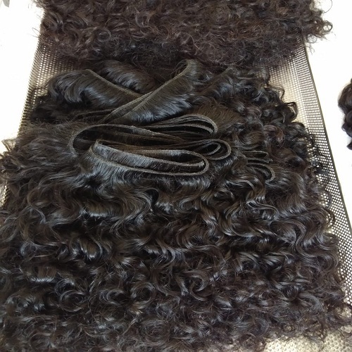 Raw Machine Weft Human Curly best hair extensions