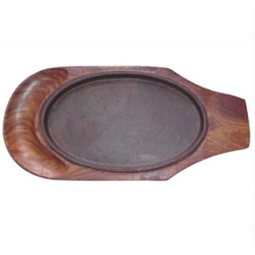 Sizzler Plate with Cavity Wood Base