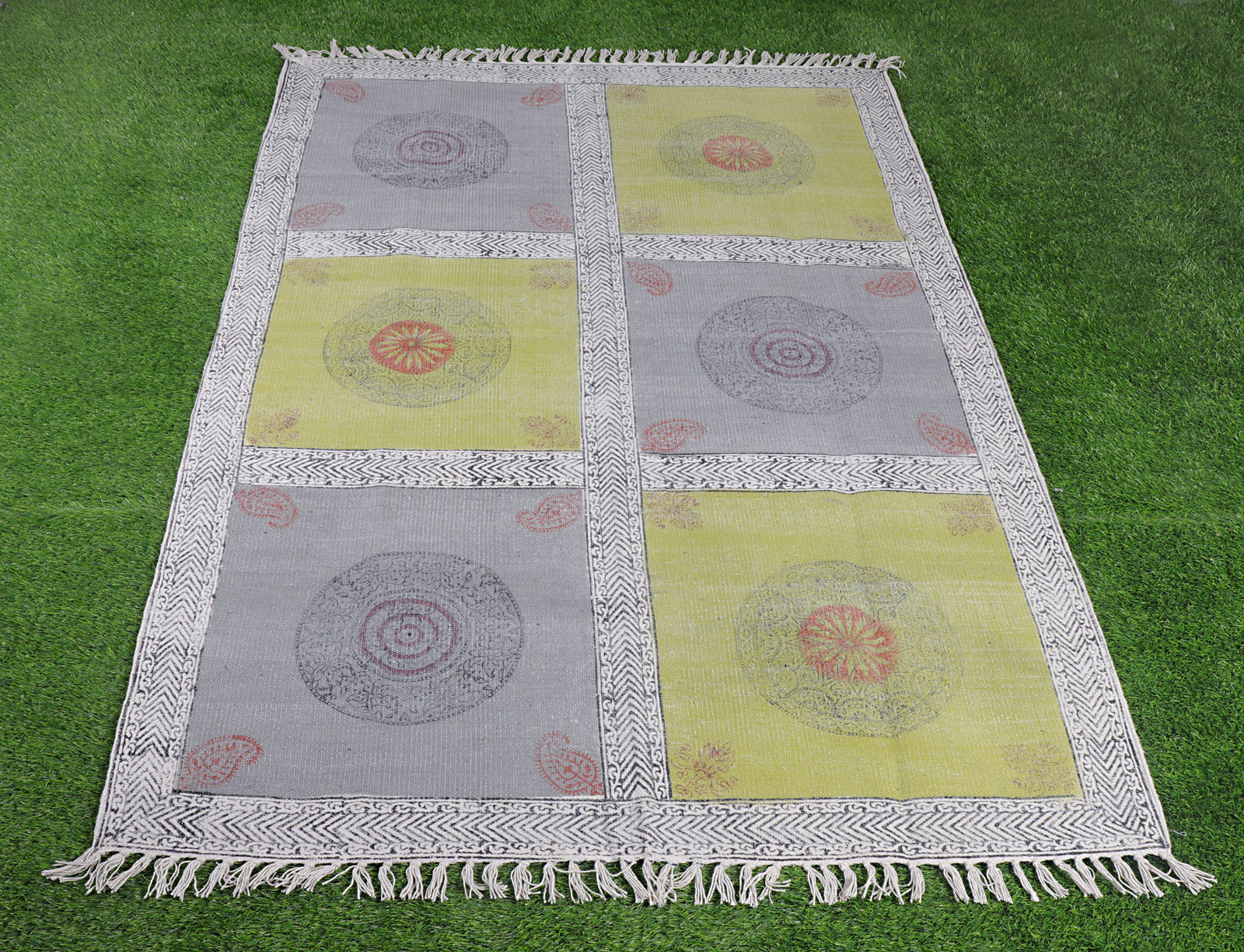 Cotton Handblock Printed Rug