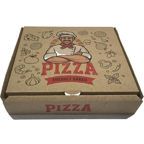Brown Printed Pizza Box