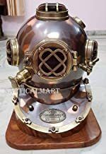 Nauticalmart Hand Crafted Copper Scuba Morse Boston Brass Diving Helmet Us Navy Divers Helmet With Heavy Duty Wooden Stand