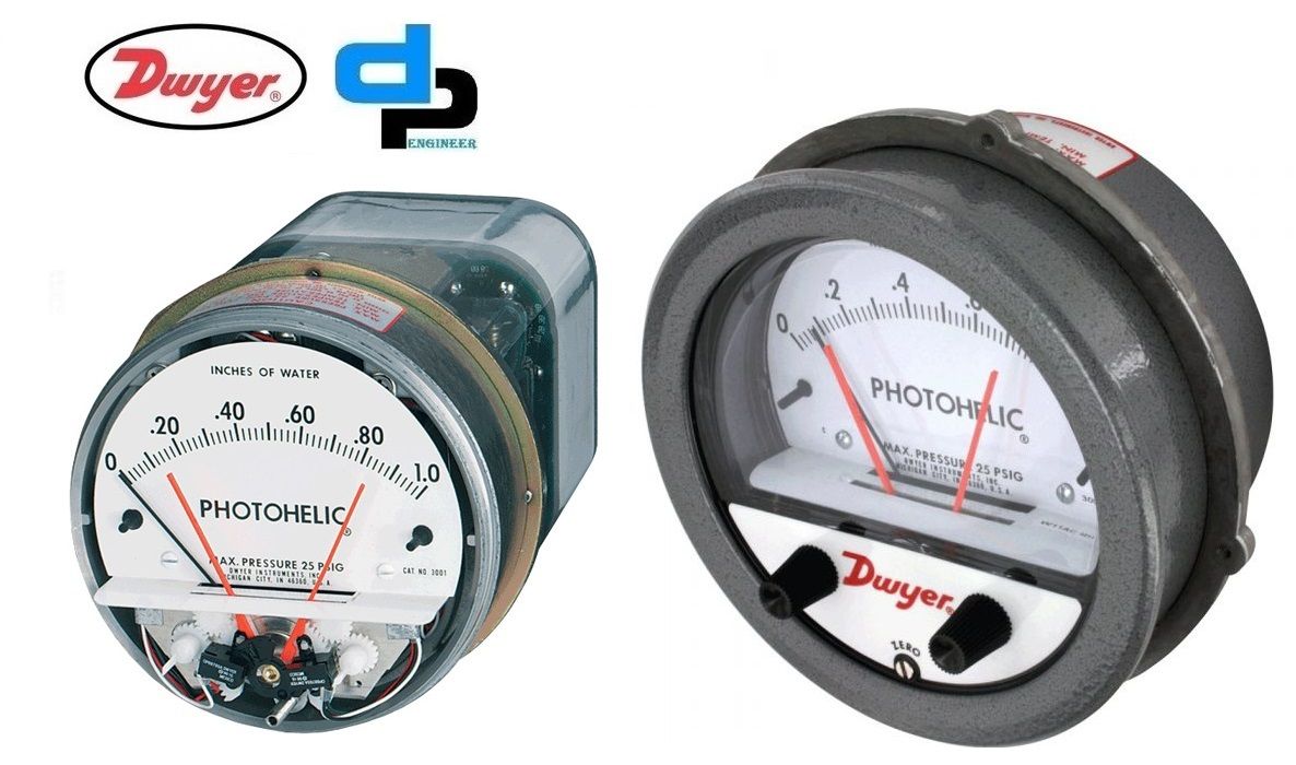 Dwyer A3000-25CM Photohelic Pressure Switch Gauge
