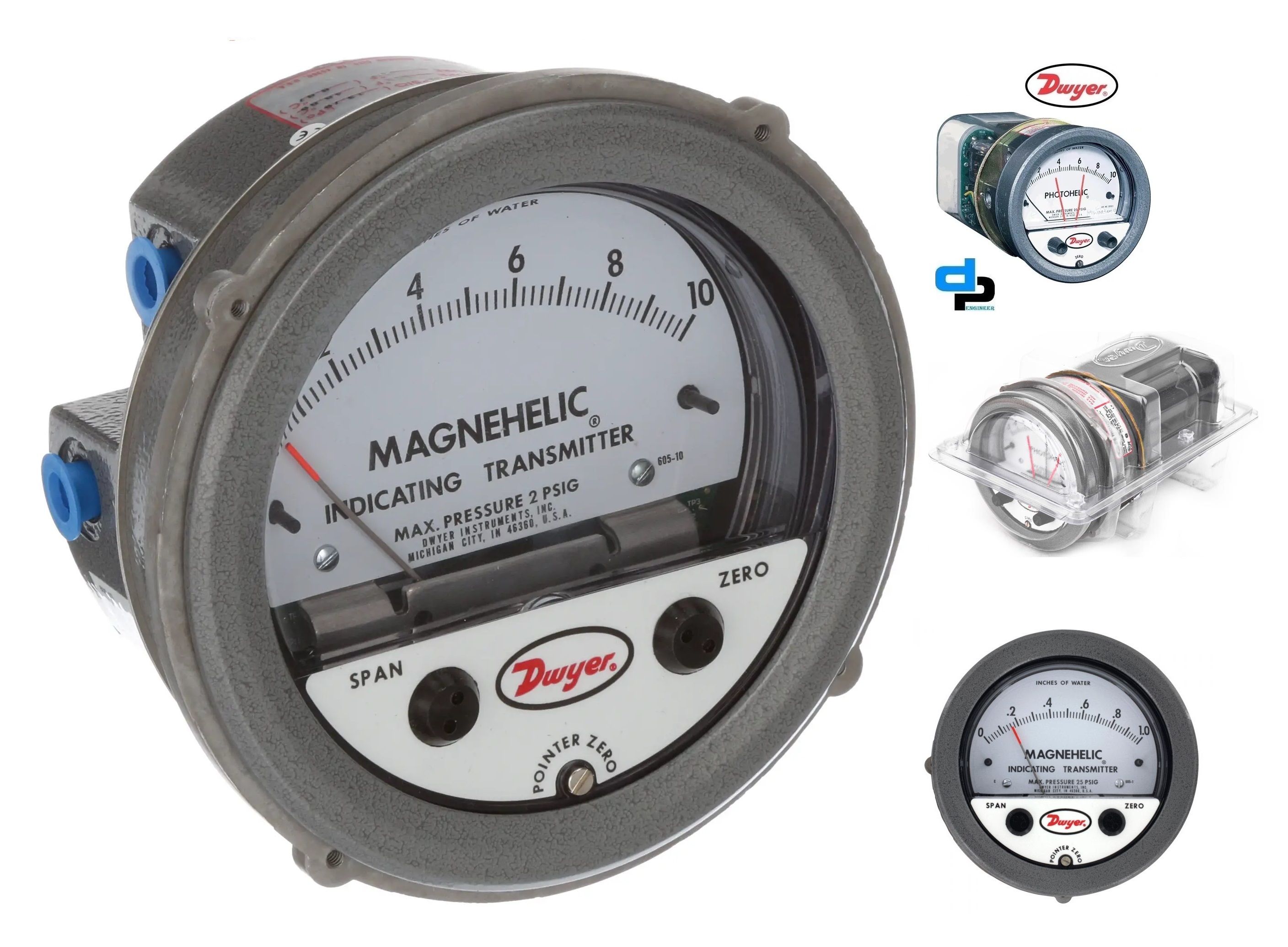 Dwyer A3000-300CM Photohelic Pressure Switch Gauge