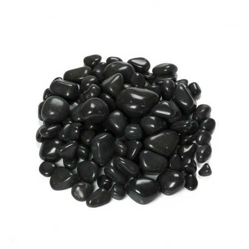 Black polish pebbles