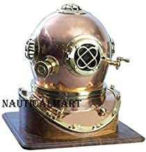 NauticalMart Solid Shiny Mark V Divers Helmet Copper Brass 18'