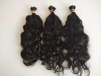 Black Wavy Tip Human Hair