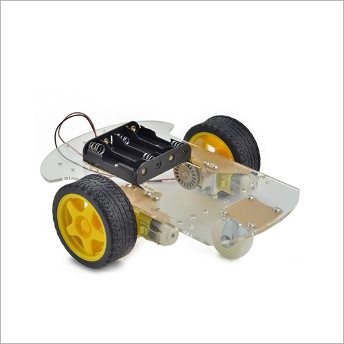 Robot Chassis 4WD Acrylic Frame - 20x14cm Size, 6.6cm Tire Diameter | Includes DC Motors, Speed Encoder, Easy Assembly Kit for DIY Projects