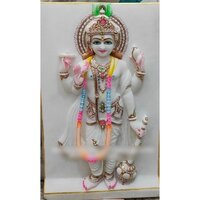 Vishnu Statue - 24x12 Inches, White Marble | Intricate Hand-carved Design, Traditional Indian Style, Smooth Polished Finish, Features All Dasha Avatars