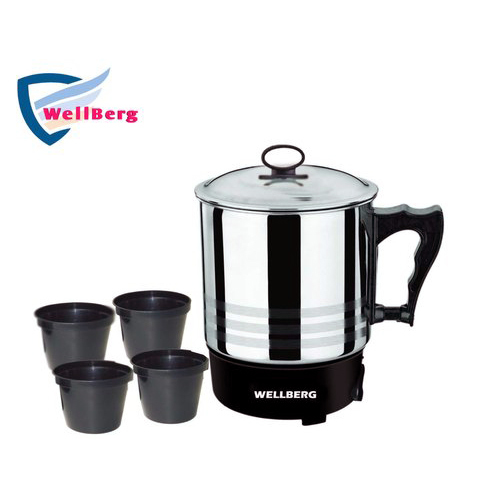 Wellberg Combo Stainless Steel Multipurpose Electric Kettle (With 4 Cups By ELEGANCE SERVICES PVT. LTD.