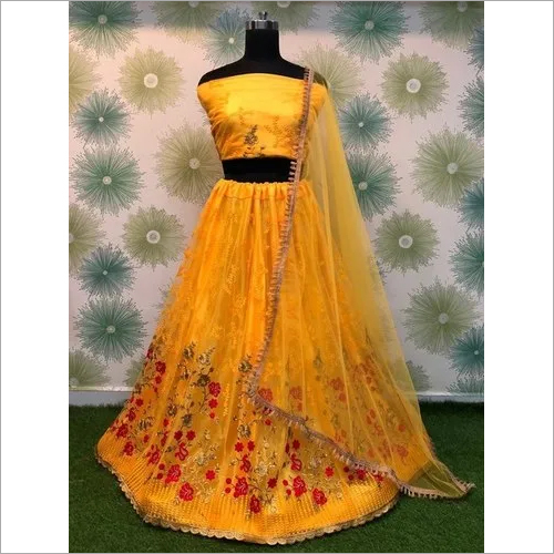 Designer Yellow lahenga choli