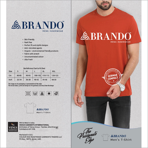 AMAZER - Cotton, Sizes [S, M, L, XL, XXL], Orange Color | Regular Fit with Round Neckline, Short Sleeves, Stylish Patterns and Perfect Stitching