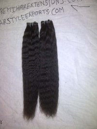 Processed Kinky Straight Hair double Weft Kinky Straight Human Hair Extension