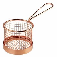 Mini Serving Basket Round Antique Copper SS