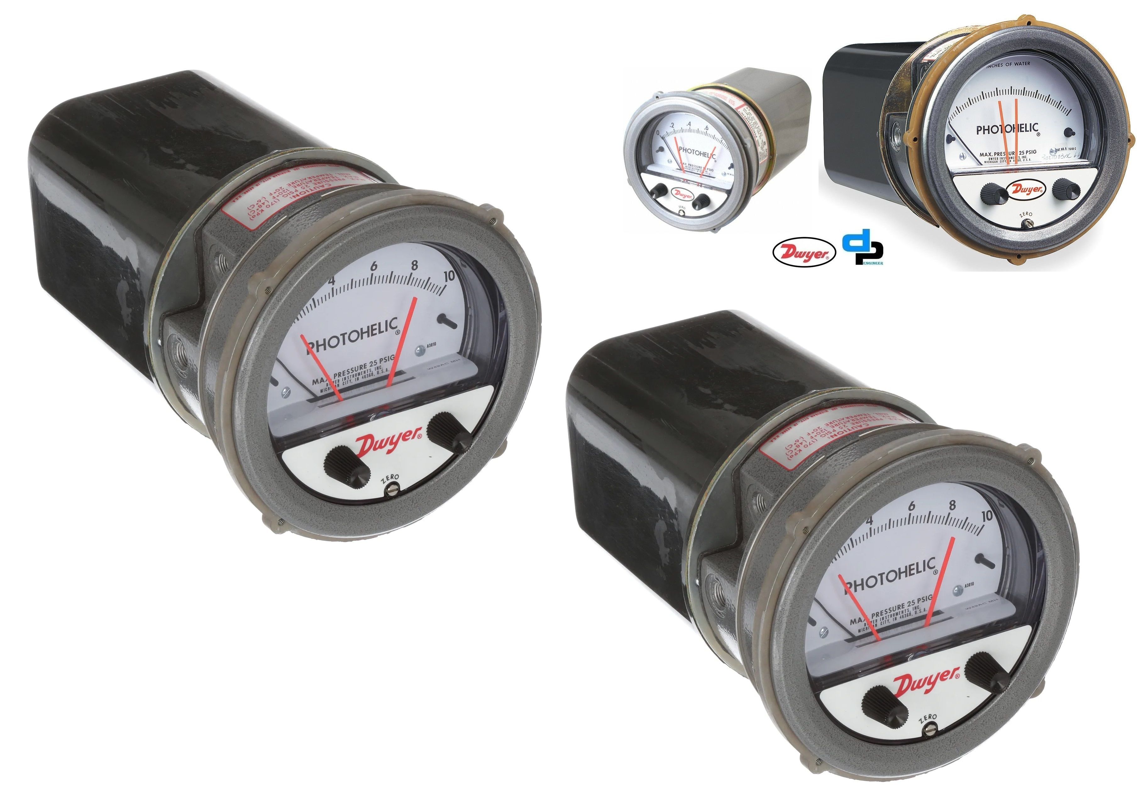 Dwyer A3000-100CM Photohelic Pressure Switch Gauge