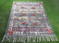 Cotton Handblock Embroidery Rug