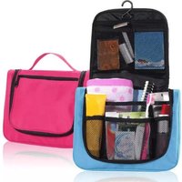 Hanging Toiletry Bag - Nylon, 27cm X 11cm X 23cm | Multicolored, Zipper Top, Space-saving Design, Multiple Internal Mesh Pockets, Moisture Proof