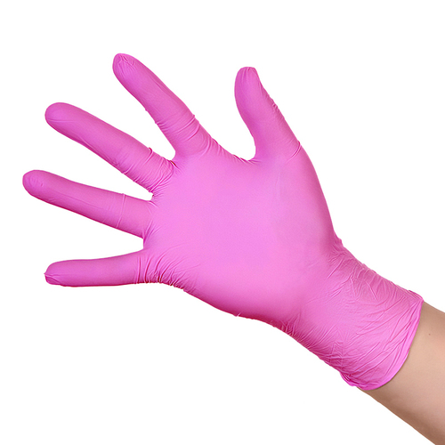 Pink Disposable Breathable Sterile Surgical Medical Exam Dental Nitrilo Hand Nitrile Gloves